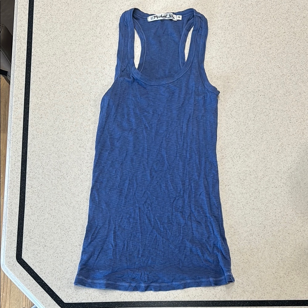 Michael Stars Blue Racerback Tank Top